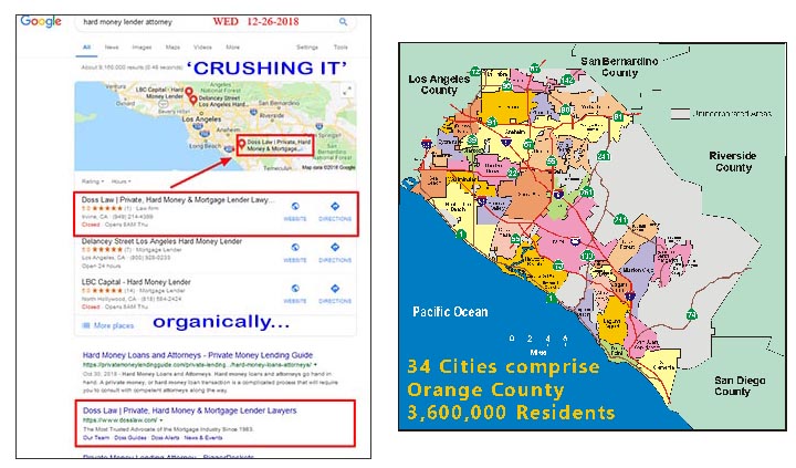 Map of Orange county California cities