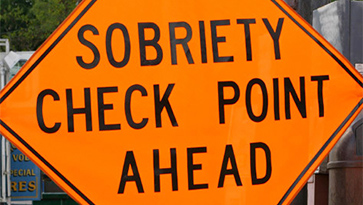 Sobriety Check Point Ahead Sign
